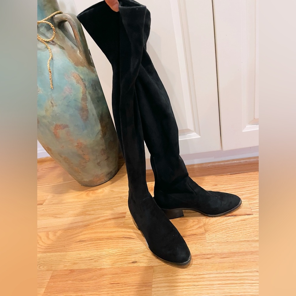 Michael Kors Over the Knee Boots in Black Suede